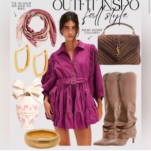 Free People Hampton Mini Dress in Purple